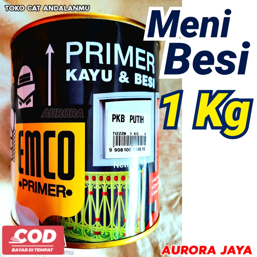EMCO Primer Kayu dan Besi 1Kg Meni Zinchromate Dasaran Putih Emko -  Toko Cat Aurora