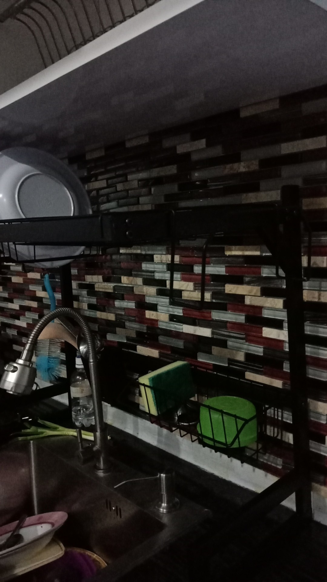 Es Rak Dapur Hitam Rak Wastafel Rak Piring Dan Peralatan Dapur 65cm