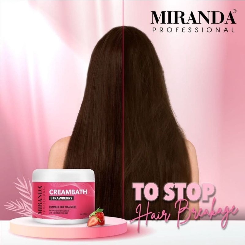 MIRANDA PROFESSIONAL Creambath 1000gr | Aloe Vera - Strawberry - Mint - Rose