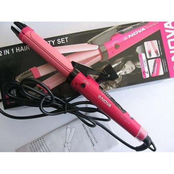 Catokan Nova 2 In 1 Keriting Dan Lurus | Hair Curler &amp; Strightener Nhc 1818-Sc