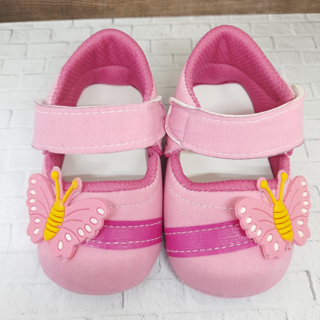 mandirishoestore-SEPATU PREWALKER PEREMPUAN BAHAN BLUDRU LOVE BUNGA GPY04