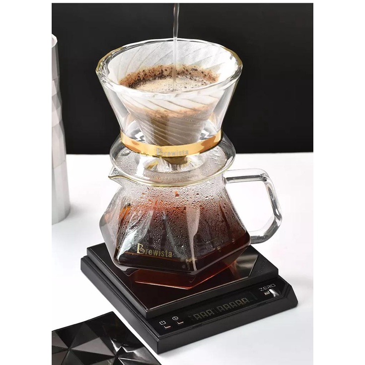 brewista x series scale classic black and white color USB type C rechargeable / timbangan kopi V60 premium digital coffee scale brewista