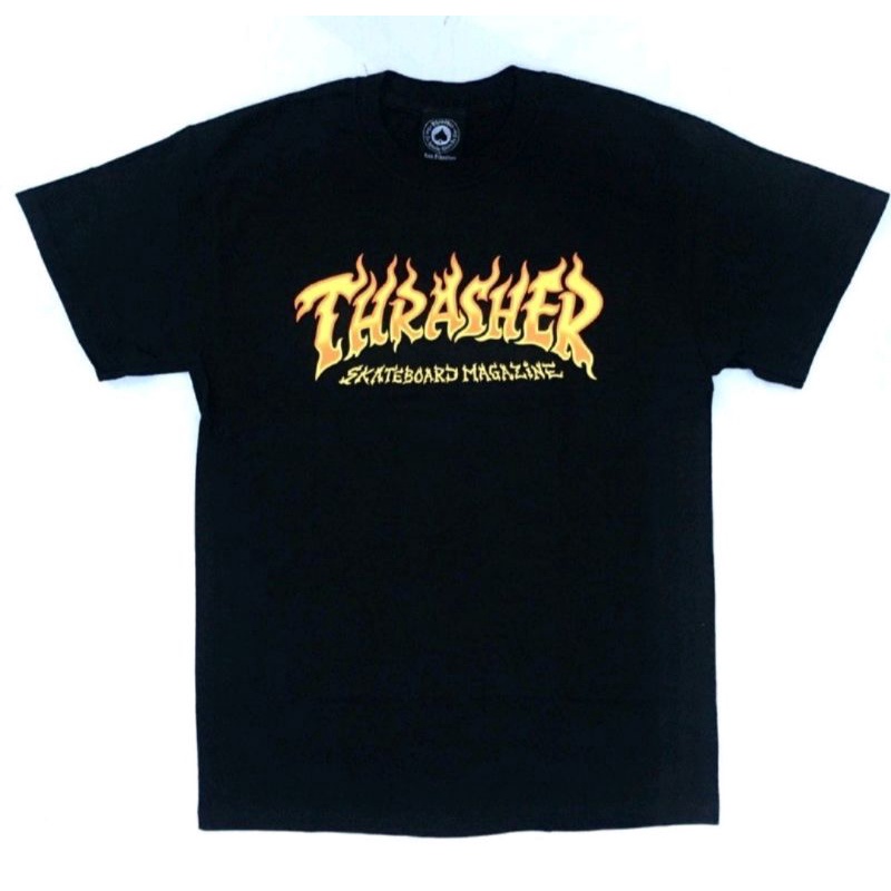 Tshirt Tharsher Logo Fire / Kaos Thrasher Logo Fire Original / Trasher Original