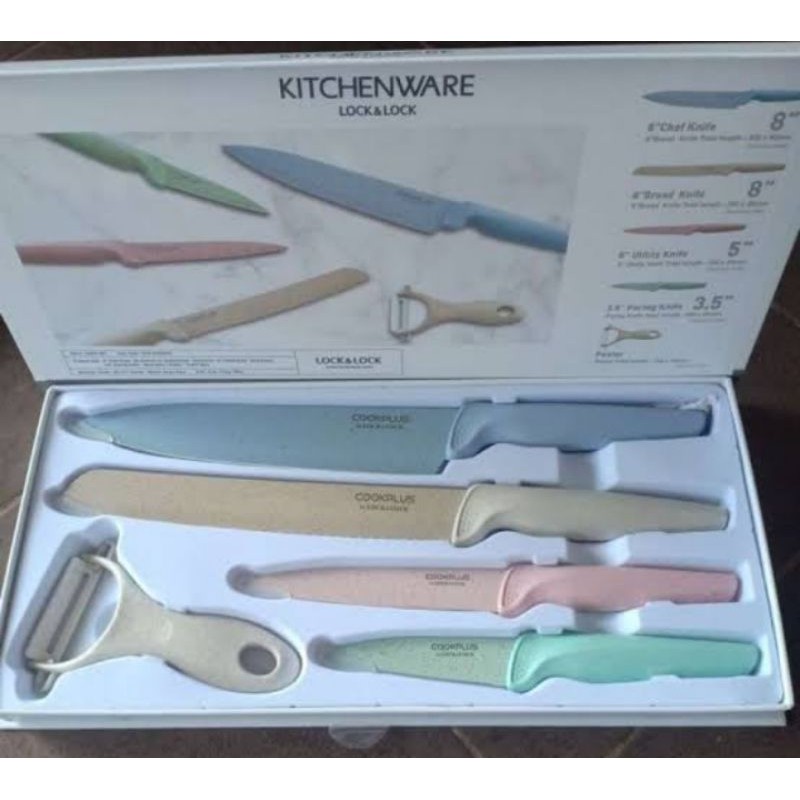 PISAU KERAMIK, RAINBOW! 1 set lock n lock