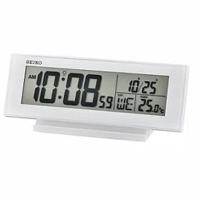 TERMURAAH Jam Meja / Digital Clock SEIKO QHL072W Putih .