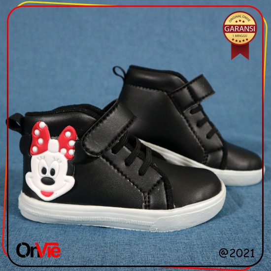 Sepatu Boots Anak Perempuan Motif Karet 3D Micky Lucu Murah | Sepatu Kids Onvie