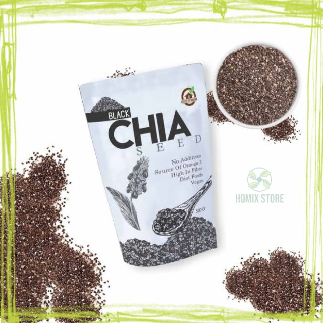 

CHIA SEED HITAM ORGANIK ORGANIC BLACK CHIA SEEDS 500 gr