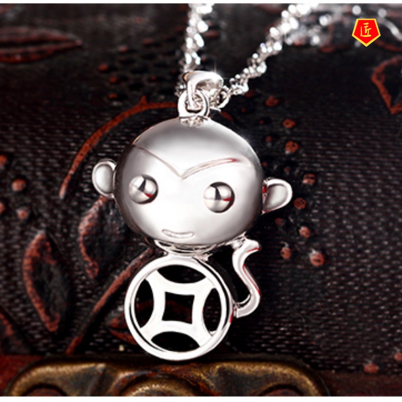 [Ready Stock]Zodiac Female Fortune Monkey Pendant Necklace