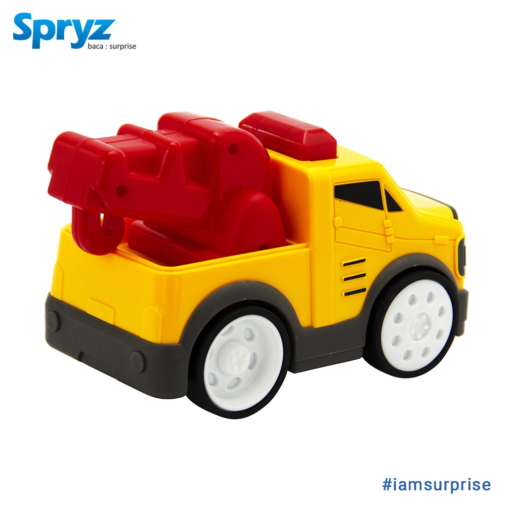 Spryz Press &amp; Go Skala 1:24 Mainan Mobil Konstruksi dengan Lampu &amp; Suara