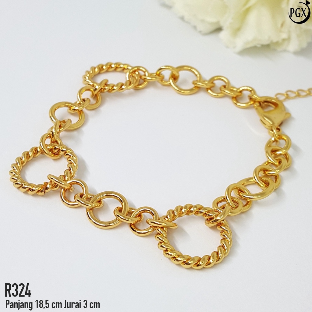 PGX Gelang Tangan Xuping Wanita Perhiasan Lapis Emas Aksesoris Fashion Premium - R324