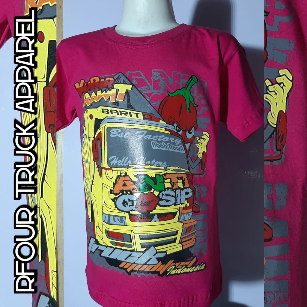 PROMO/OBRAL KILAT/Kaos truck anak anak kaos truck original Rfour kaos truck mania kaos anak harga grosir kaos anak anak Kaos truk oleng warna pink kaos truk anak terbaru kaos rfour original