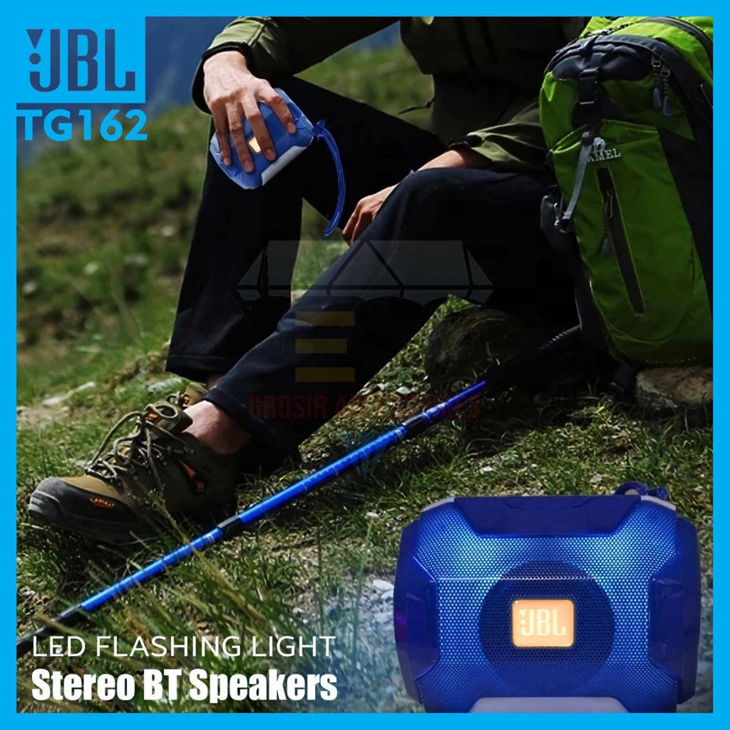 Speaker Bluetooth Stereo Wireless JBL T&amp;G TG162 LED Portable Mega Bass TG-162