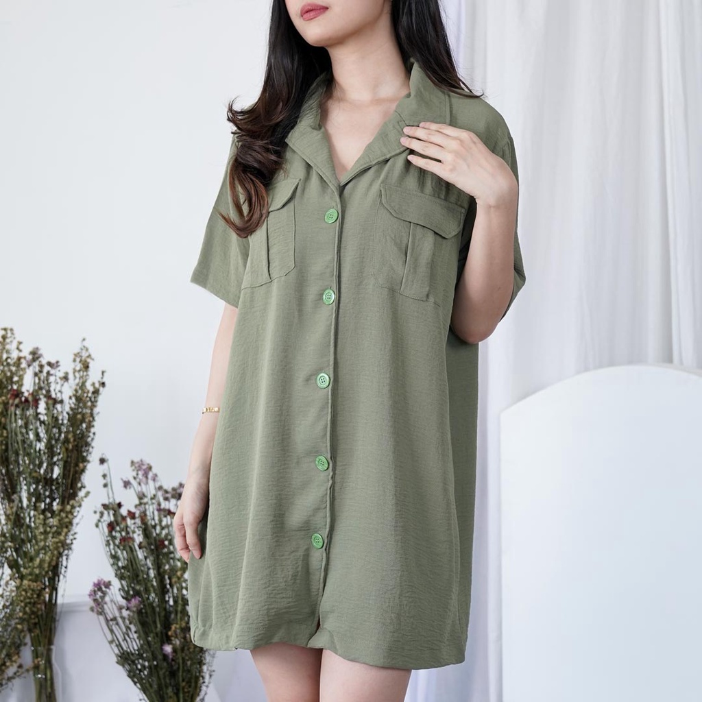 Show Stopper Shirt Dress Wanita Casual Party