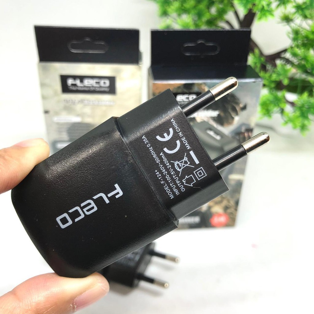 Adapter Charger Fleco F-124 / f124+ 1.2a 1usb Batok Charger Kepala Casan Fleco 1usb 1.2A 1 usb