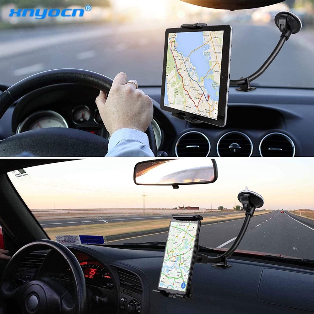 Bracket Stand Holder Tablet PC Ipad Xiaomi 4-13 Inch Dengan Suction Cup 360 Derajat Untuk Mobil