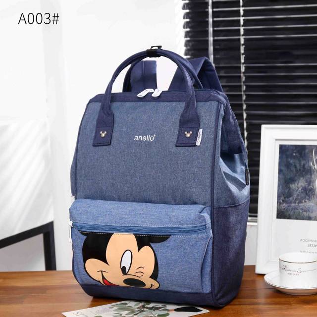 Tas ANELLO Disney Mickey Backpack tas ransel anak tas sekolah tas mickey disney tas ransel kanvas ta