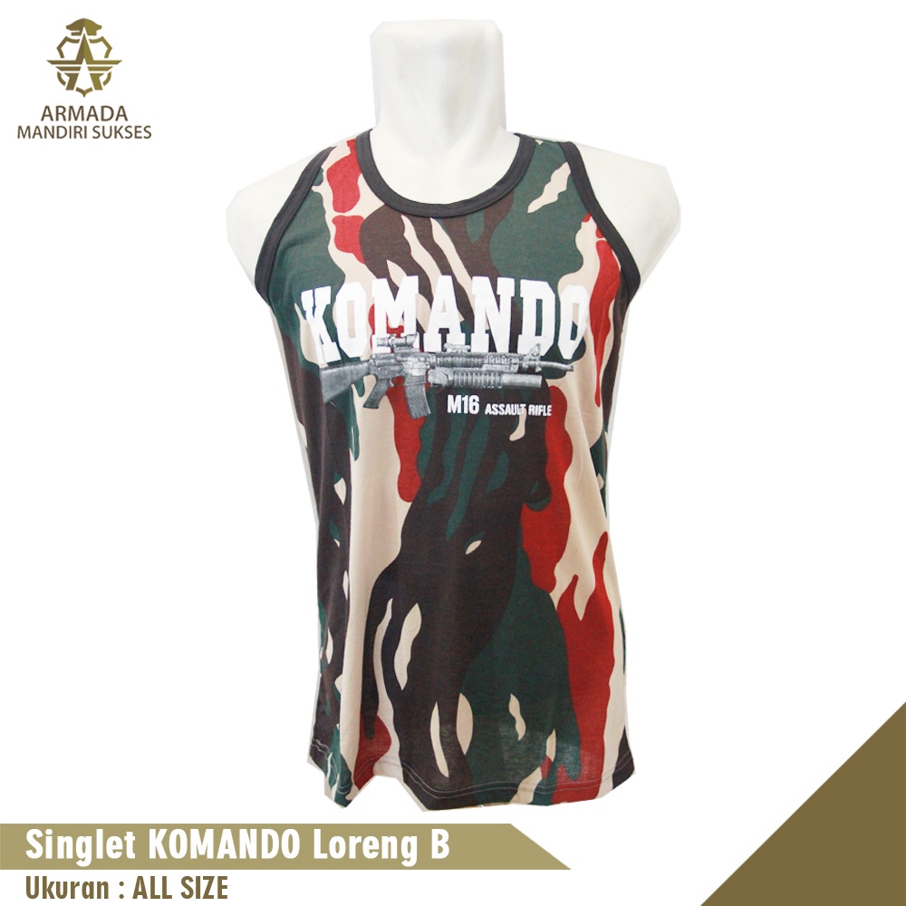 Kaos Singlet Komando Loreng - Kaos Dalam Komando