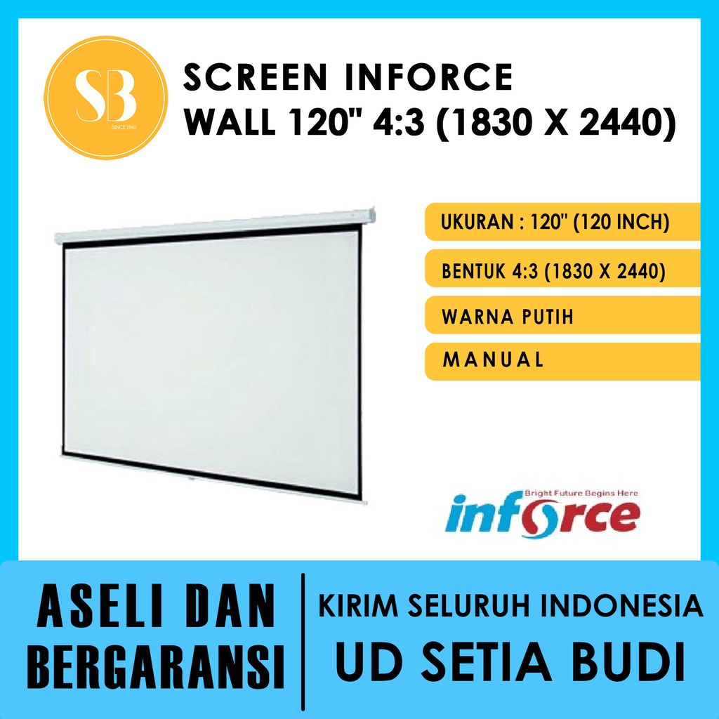 Screen projector wall Inforce 120&quot; / layar Projector Manual 120&quot; 4:3