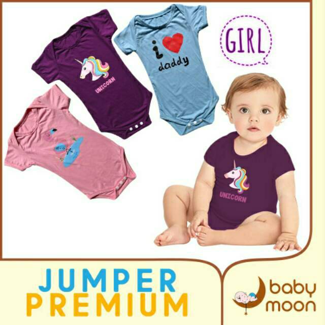 Jumper premium bayi pakaian jumper bayi baby moon jumper pendek bayi Body Suit Satuan JUMPER MOONS JUMPER BABY