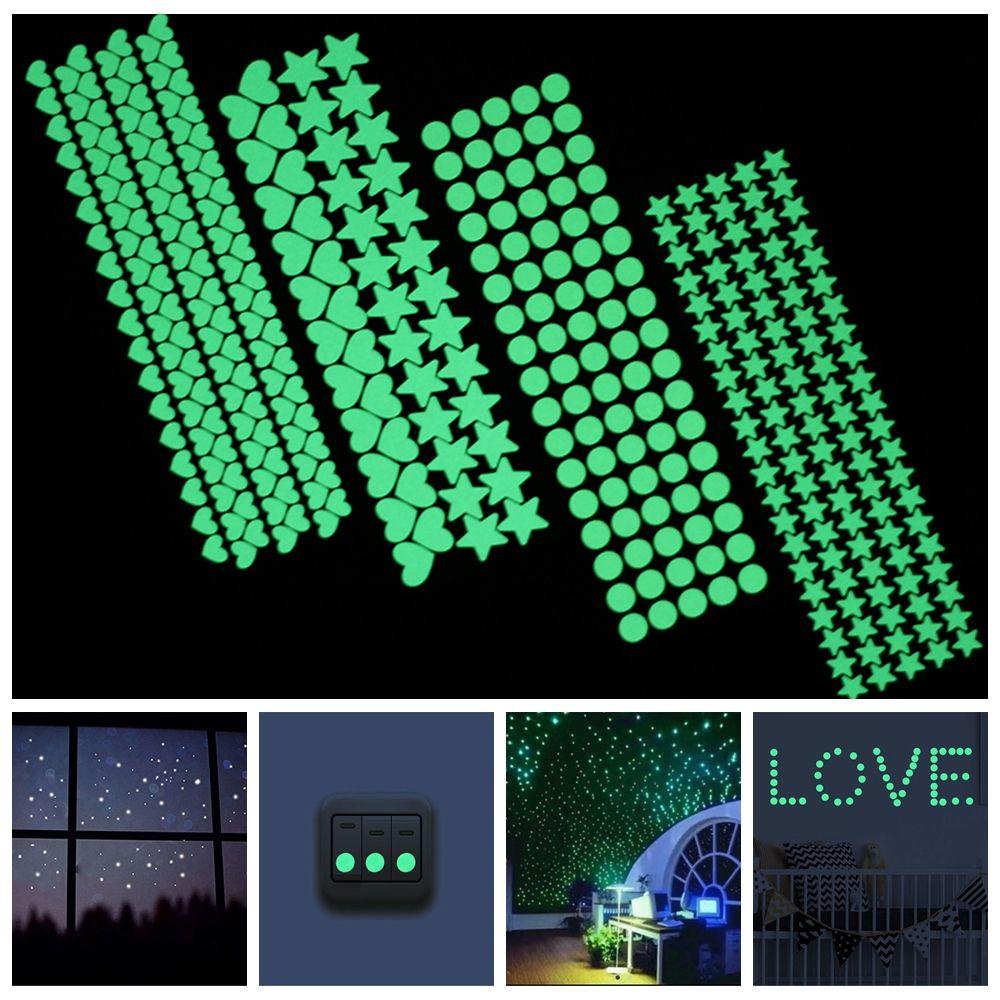 Populer Fluorescent Decals DIY Wall Art Bintang Dekorasi Rumah