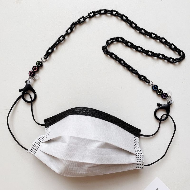 Tali Lanyard Masker Bahan Akrilik Warna Hitam Untuk Anak