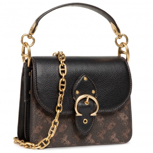 COACH SHOULDER BEAT BAG 18 HORSE AND CARRIAGE PRINT 4603 - BLACK