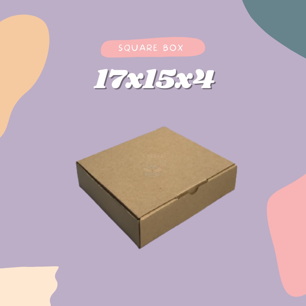 

SQUARE BOX 17x15x4 // DUS CORRUGATED DIE-CUT E-FLUTE // KARDUS MURAH KEMASAN OLSHOP // DUS KEMASAN