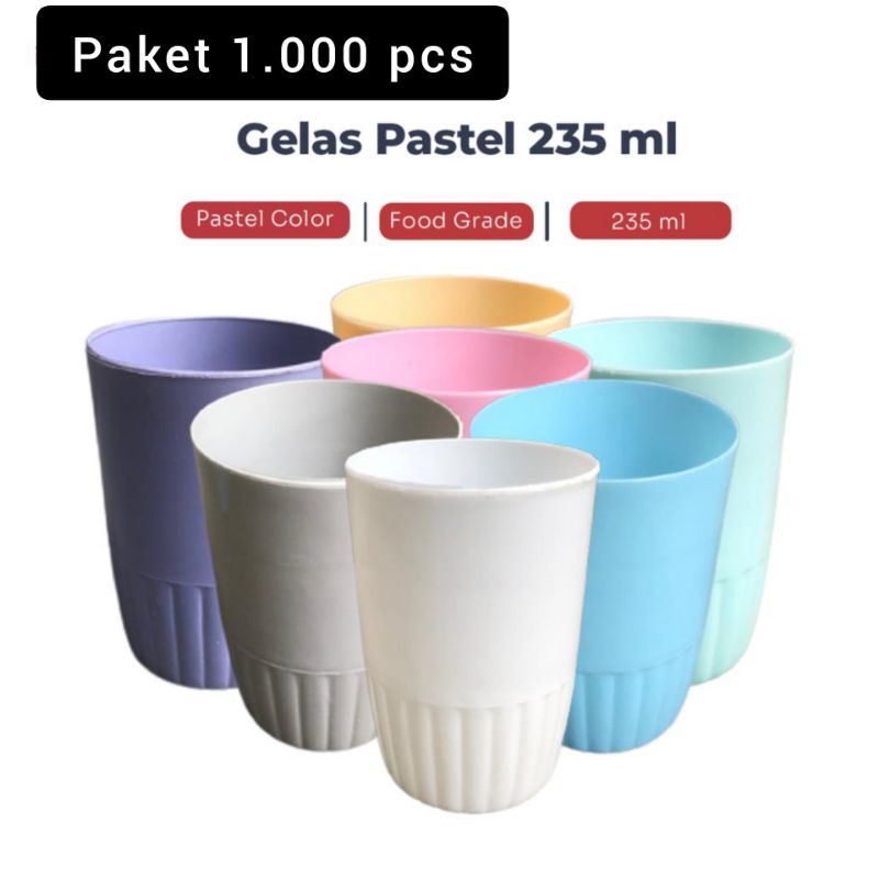 Paket 1.000 PCS GELAS PASTEL 235ML