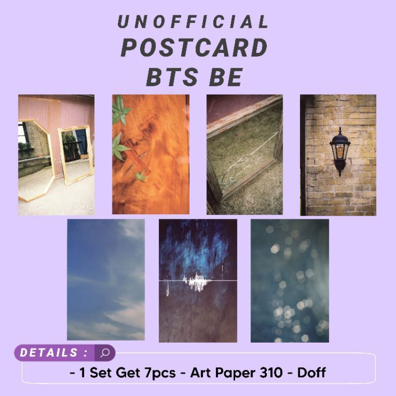 

UNOFFICIAL POSTCARD BTS BE