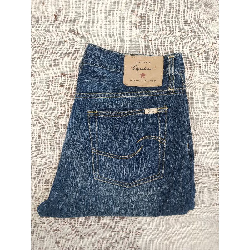 levis signature size 33 warna biru dongker second original