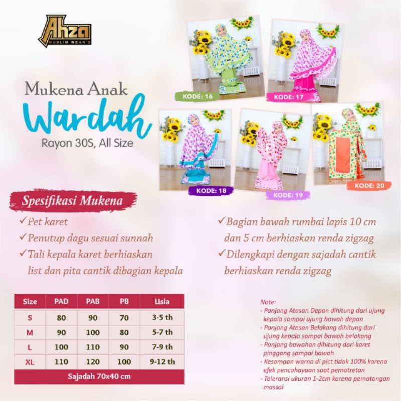 MUKENA ANAK WARDAH BY AHZA