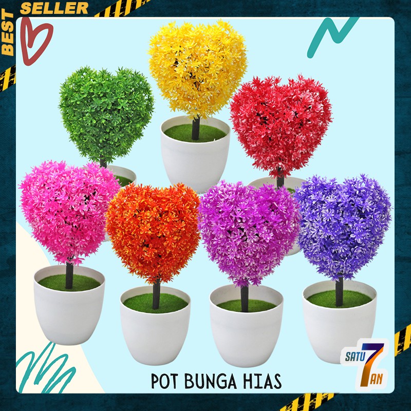 Satu7an PBP29 Tanaman Bunga Plastik Tanaman Hias Pot Bunga Dekorasi Rumah Artificial Flower