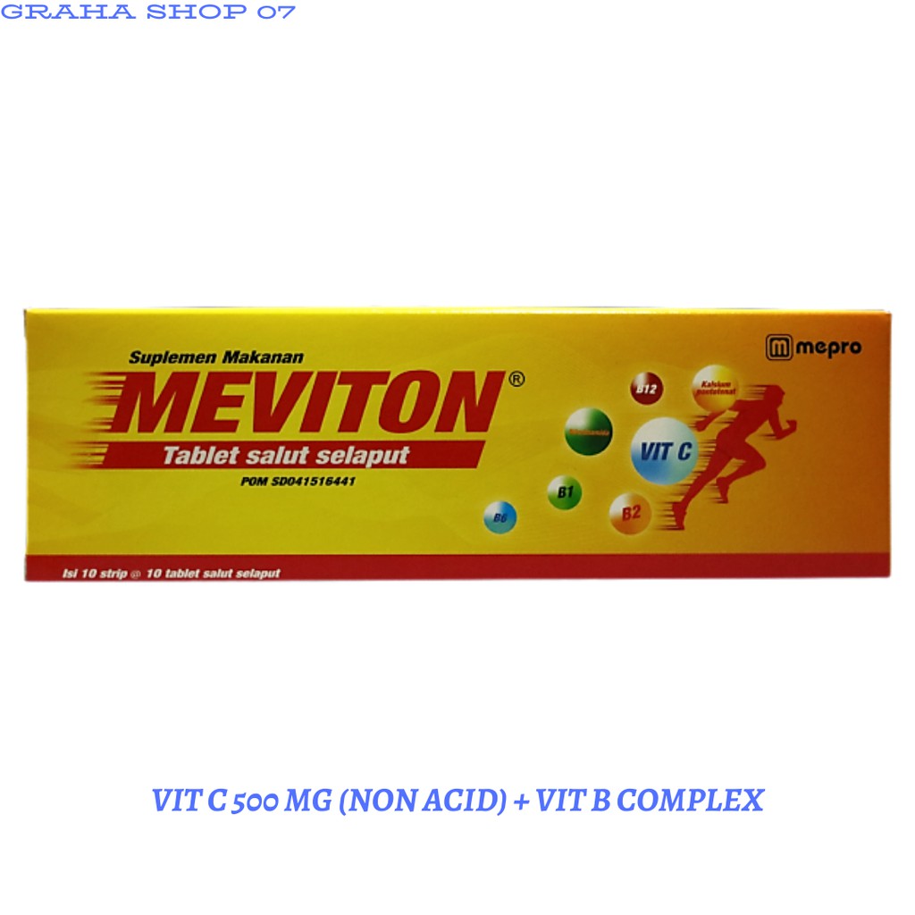 Meviton Vitamin C 500 mg (Non Acid) + Vitamin B Complex - Harga Stripan