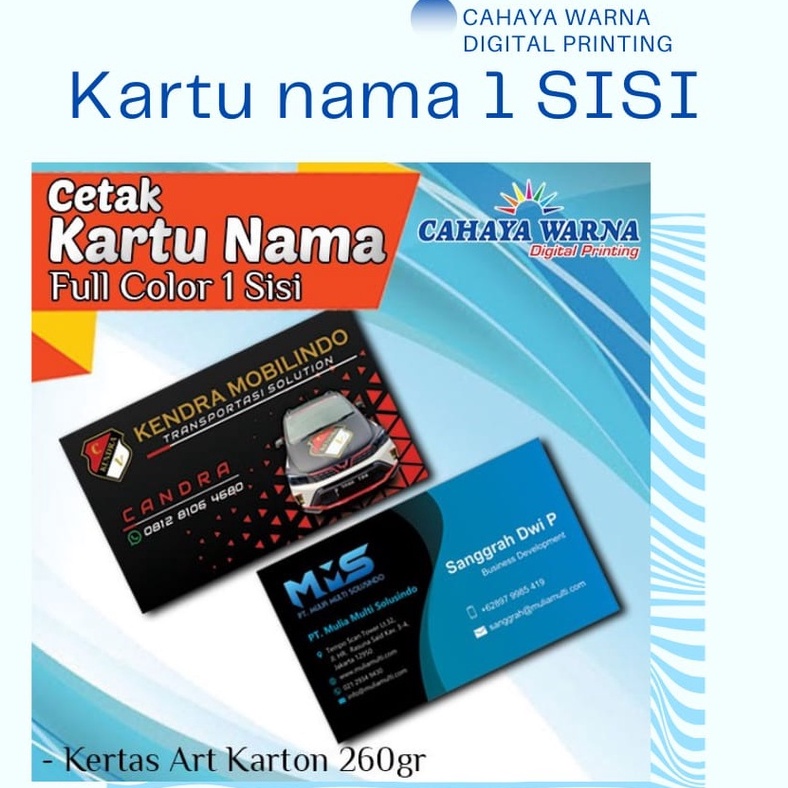 

Kartu Nama 1 sisi