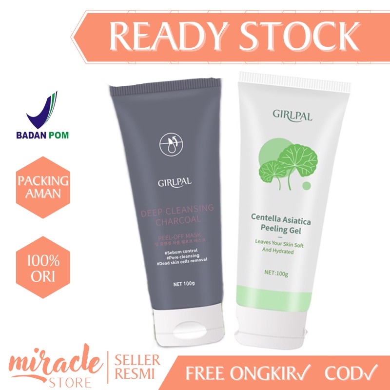 READY! GIRLPAL CENTELLA ASIATICA PEELING GEL / CHARCOAL PEEL OFF MASK 100GR BPOM APPROVED PEELING GEL CENTELLA EXFOLIATING GEL EXFO GEL CENTELLA SCRUB WAJAH PEELING WAJAH PENCERAH KULIT