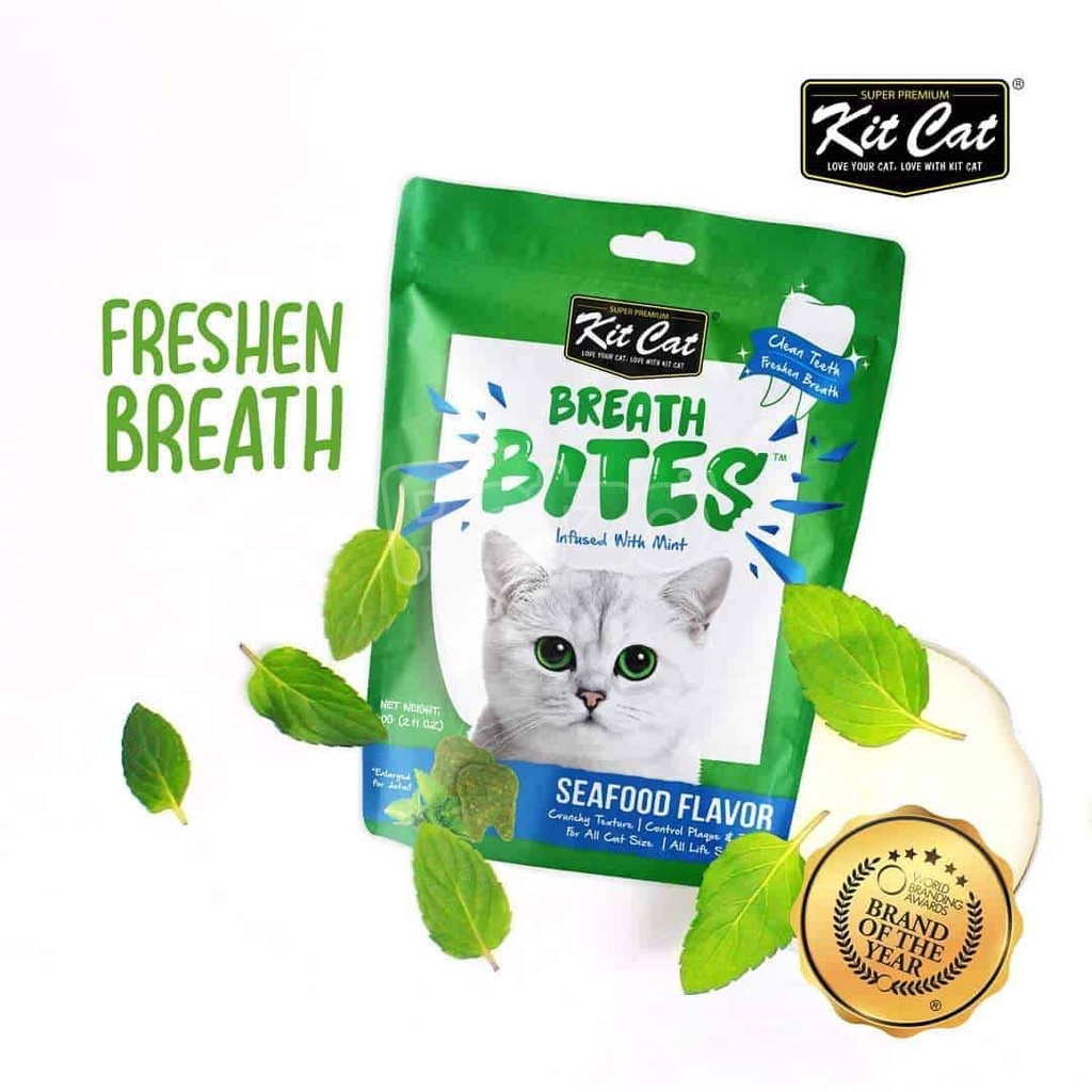 BREATH BITES KIT CAT 60GR SNACK KUCING KIT CAT BREATH BITES 60GR - SNACK KUCING CEMILAN KUCING PEMBERSIH GIGI KUCING SNACK KUCING PENGHILANG BAU MULUT KITCAT BREATH BITES-5