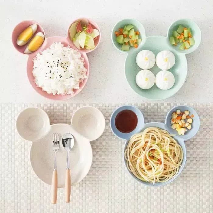 【GOGOMART】Piring Makan Anak Sekat 3 - Mickey