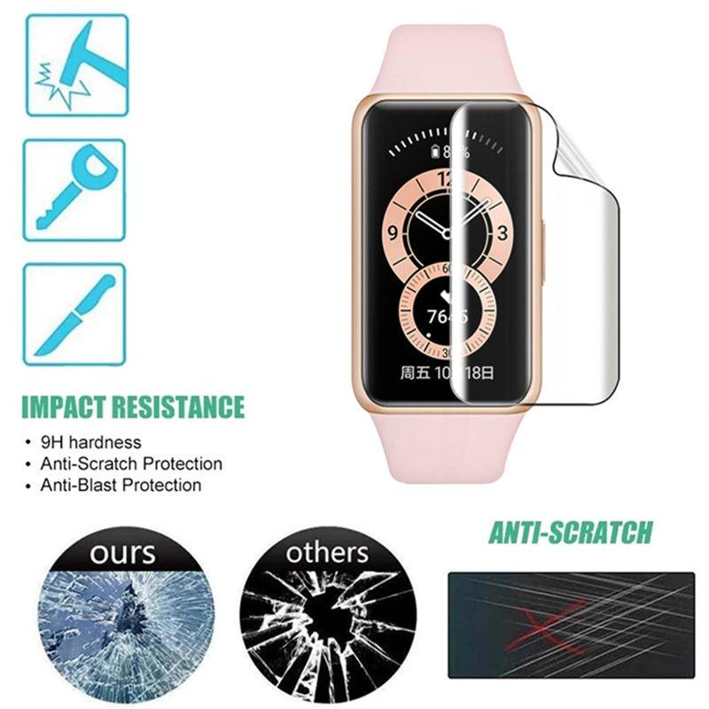 1-3pcs Film Pelindung Layar Smartwatch Bahan TPU Untuk HUAWEI band 6 5 4 3 Pro fit Honor band 6 5 4