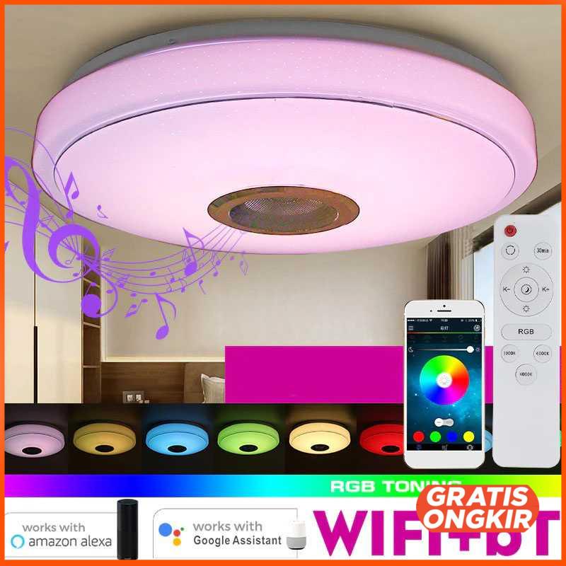 Lampu LED RGB Plafon Light Bluetooth Speaker 36W 33cm - BR1530