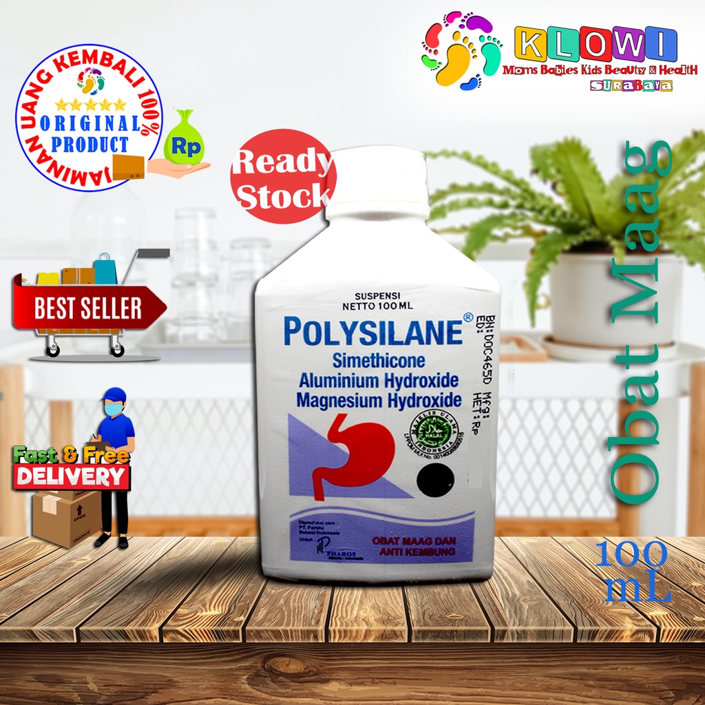 Polysilane Suspensi 100 mL isi 1 Botol / Obat Maag / Obat Kembung