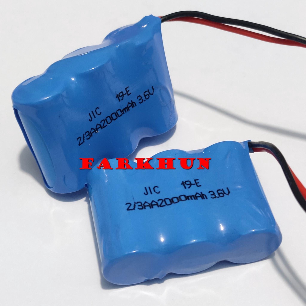 TERBAIK BATERAI KECIL RC AA 2/3 ISI 3 2000 mAh 3.6V SOKET HITAM BATTERY BATRE BATREI BATERE MAINAN