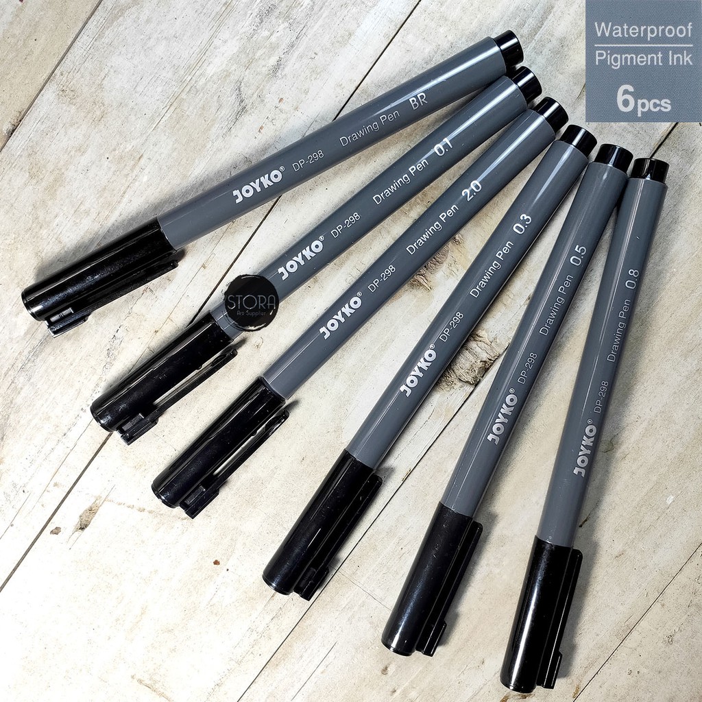 

Joyko Drawing Pen Set 6 Dp-298S / Spidol Pena Gambar Teknik Sketsa Waterproof Original Dp298S