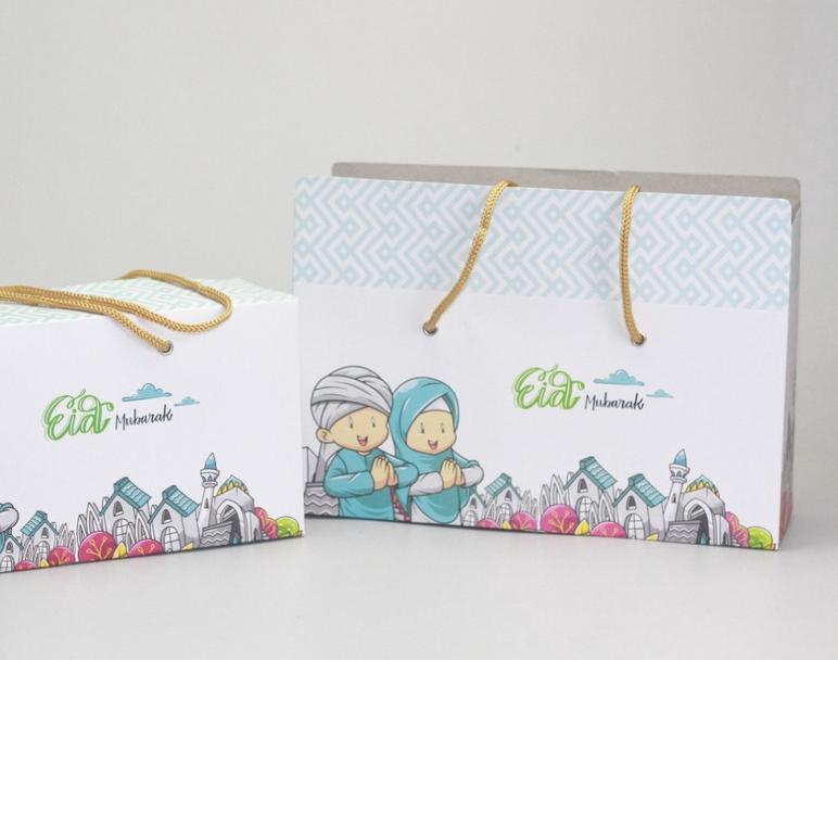 

➹ (5PCS) Paper Bag Lebaran 27.5 x 9.2 x 13.1 cm Tas Kertas Paperbag Kantong Box Packaging Idul Fitri ☟