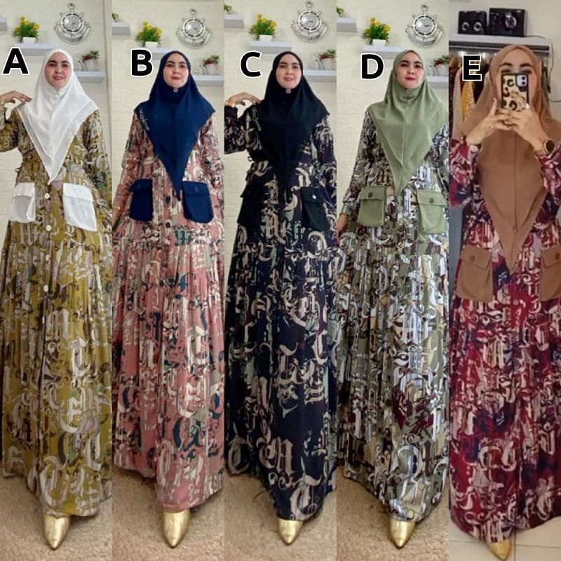 Home Dress Miss Jasmin 01 by M2Y Bergo READY  ZAHRA COLLECTION