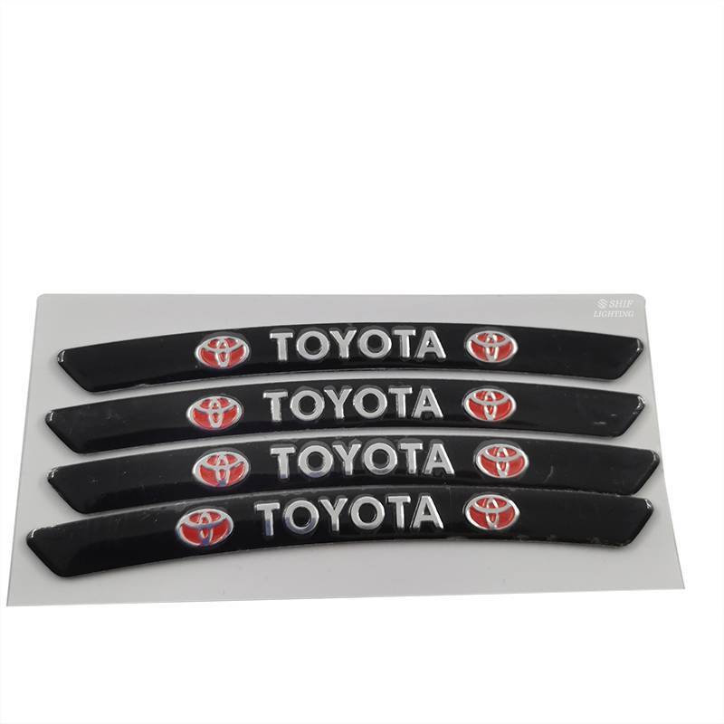 4 x Aluminum TOYOTA Letter Logo Car Auto Wheel Tire Decorative Emblem Badge Sticker Decal TOYOTA