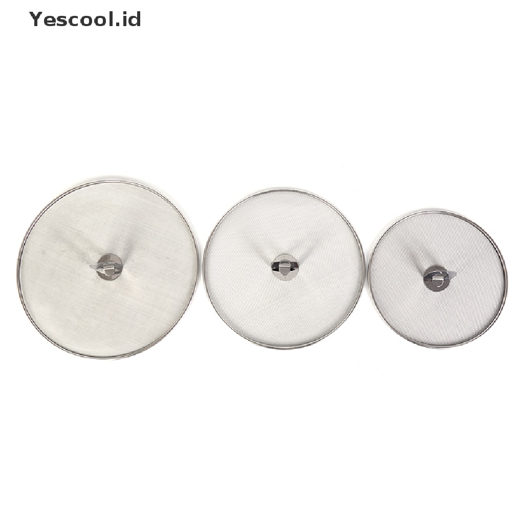 【Yescool】 stainless steel cover lid oil proofing frying pan splatter screen spill proof .