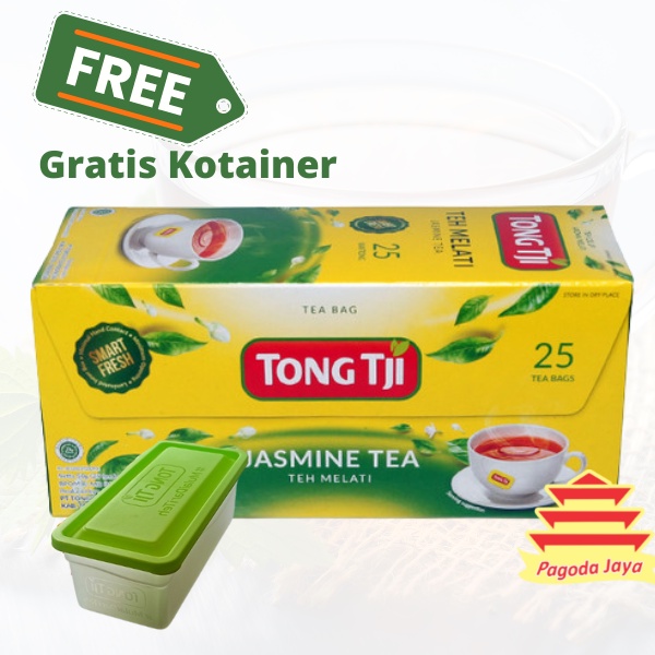 

Teh Celup Tongji Jasmine Tea isi 25 bag free Container