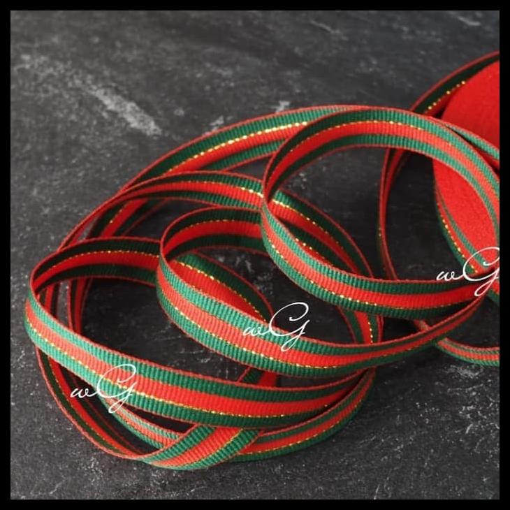 

Pita Merah - Hijau Lapis Emas; Lebar 1.5Cm; Panjang 50 Yard