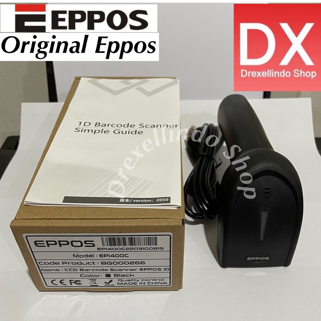 Barcode Scanner 1D EPPOS CCD EP1400C BLACK