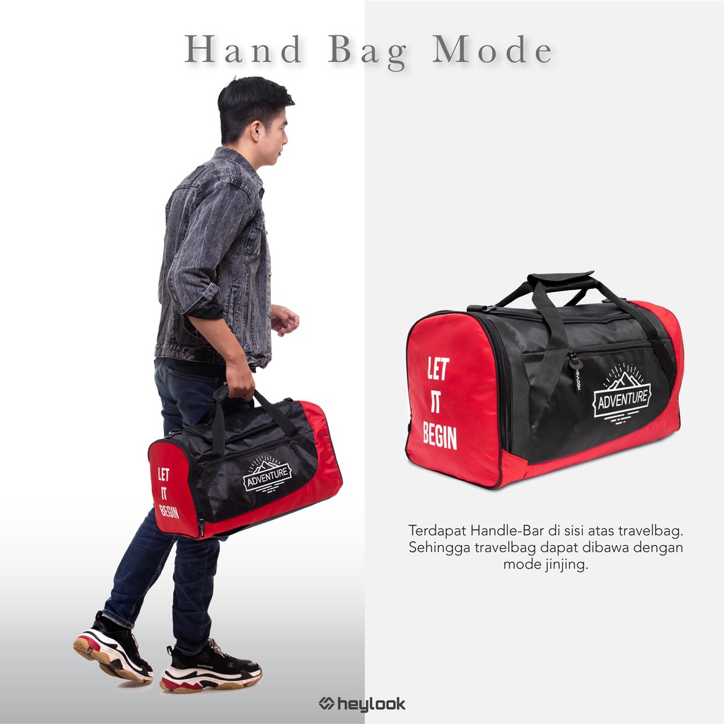 HEYLOOK Project - Travelbag Pria Travel Bag ADVENTURE Tas Gym Tas Fitness Tas Futsal Tas Pulang Kampung